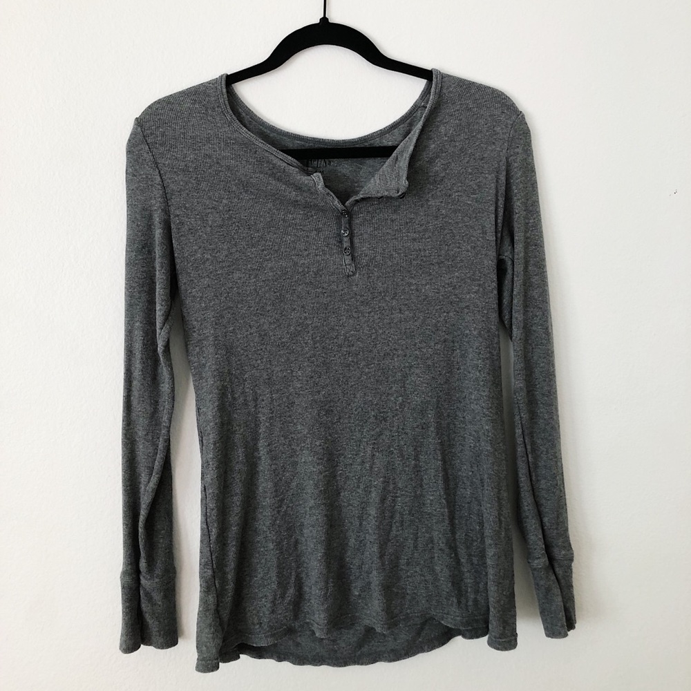Long sleeve Henley thermal top